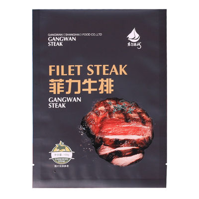 Poche noire d'emballage alimentaire de 500g 200g avec la tirette pour la viande