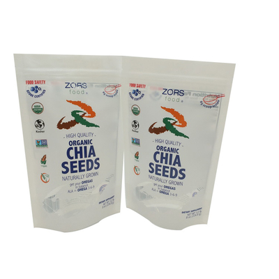 Serrure Chia Seeds Packing Bag Stand de tirette vers le haut de tirage en couleurs fait sur commande