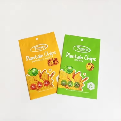 3.5 Sac Mylar sur mesure imprimé à l' étiquette thermique Snack tranches de banane 3 côtés à l' étiquette thermique Sac en feuille d' aluminium