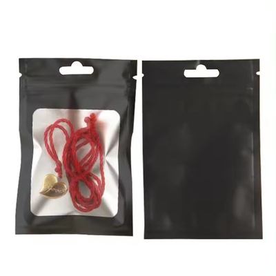 Matte noir résistant à l' odeur plastique fermeture à glissière emballage sac Mylar avec fenêtre transparente