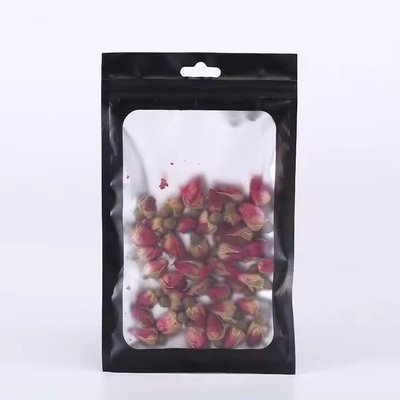 Matte noir résistant à l' odeur plastique fermeture à glissière emballage sac Mylar avec fenêtre transparente