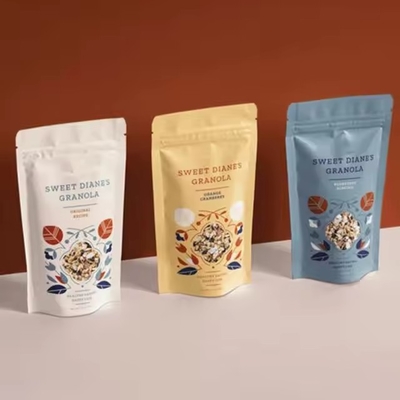 Sac à fermeture à glissière en papier d'aluminium imprimé sur mesure Sac debout mat de qualité alimentaire