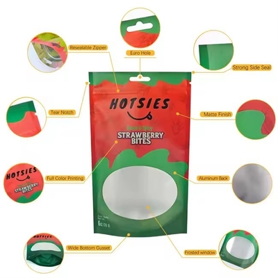 Sac à fermeture à glissière en papier d'aluminium imprimé sur mesure Sac debout mat de qualité alimentaire