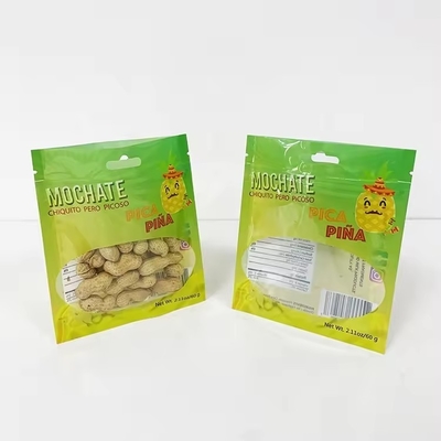 Impression sur mesure Fermeture à glissière en plastique biodégradable à trois côtés Sac d'emballage scellé avec fenêtre transparente