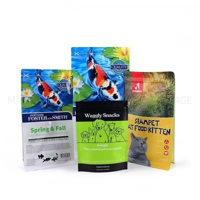 2kg 5kg 10kg 15kg Emballage en plastique mat en aluminium à fond plat Fermeture à glissière Pet Dog Food Bags