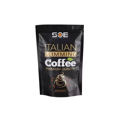 Logo personnalisé debout recouvreable en papier d'aluminium emballage en plastique sac alimentaire avec fermeture à glissière Sac Mylar à grains de café