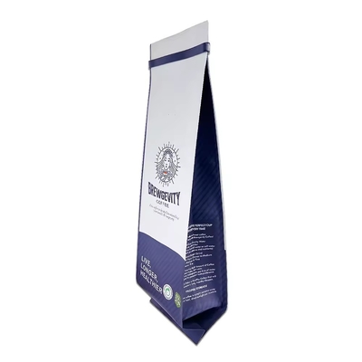 1kg 2kg Laminé Side Gusset Pouch Logo personnalisé Impression Sac de poudre de café avec conte d'étain