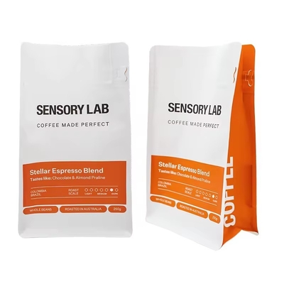 Imprimé sur commande 250g 340g 500g Biodégradable Side Gusset Pouch Plastic Mylar Foil Emballage Sac à fond plat