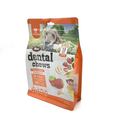 Retour d'étanchéité à huit côtés Emballage en plastique pour chiens Aliments pour animaux de compagnie