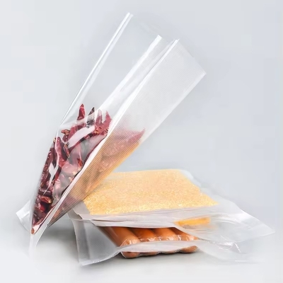 Sacs d'étanchéité en relief sous vide transparents pour les aliments économes Emballage en plastique nylon Grand sac d'étanchéité sous vide transparent