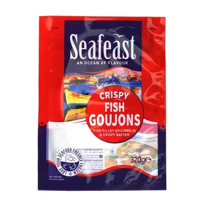 Imprimé sur mesure sous vide poisson poulet aliments surgelés Emballage de 3 côtés Seal Sacs en plastique avec logos