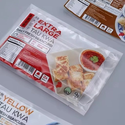 Sac d'emballage alimentaire imprimé sur mesure Sac d'étanchéité à trois côtés Sac en nylon Sac de nourriture congelée à partir de boulettes de fruits de mer Crevettes