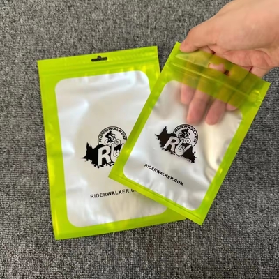 100 pièces Mylar à l' odeur des sacs recouvertables avec fenêtre transparente Fermeture de fermeture à glissière bijoux sac en plastique transparent