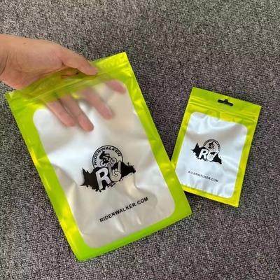 100 pièces Mylar à l' odeur des sacs recouvertables avec fenêtre transparente Fermeture de fermeture à glissière bijoux sac en plastique transparent