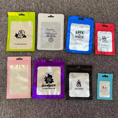 100 pièces Mylar à l' odeur des sacs recouvertables avec fenêtre transparente Fermeture de fermeture à glissière bijoux sac en plastique transparent