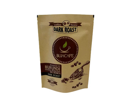 Compostable Biodégradable Standup à fond plat papier kraft emballage alimentaire fermeture à glissière sac à main imprimé sur mesure sac de café avec vanne