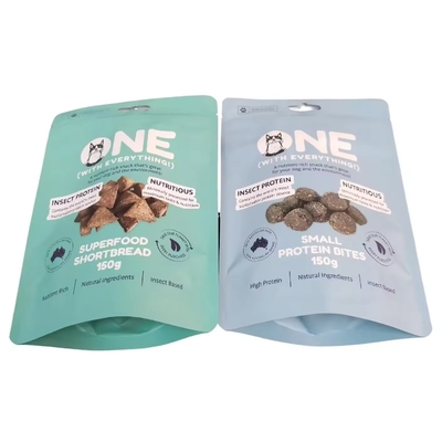 Logo personnalisé Sacs de nourriture pour chiens re-fermé Sacs fermeture à glissière avec fenêtre Snacks pour animaux de compagnie Stand up pouch