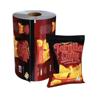 Film d'emballage alimentaire imprimé sur mesure en papier d'aluminium/sachet d'emballage plastique stratifié en rouleau de film plastique pour collation