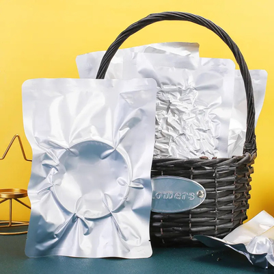 Couleur argentée Grand sac scellé sous vide Foil d'aluminium Sacs d'emballage alimentaire Scellé sous vide