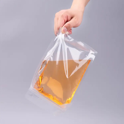 Confectionnement à l'échelle de la marque Flat Bottom Eight Side Seal Clear Transparent Zip Lock Fruits secs Alimentation Rizière Emballage en plastique Poche debout