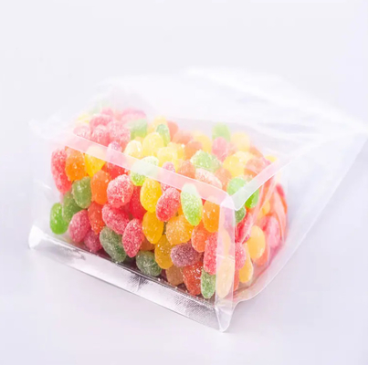 Confectionnement à l'échelle de la marque Flat Bottom Eight Side Seal Clear Transparent Zip Lock Fruits secs Alimentation Rizière Emballage en plastique Poche debout