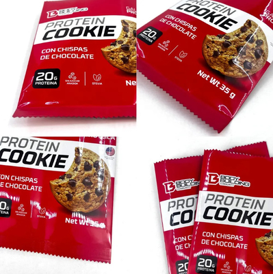 Conception personnalisée Sacs d'emballage de biscuits de haute qualité de 35 g Sacs de coffrage laminés à coffrage arrière Sacs d'oreiller à l'épreuve de l'humidité Pour les protéines