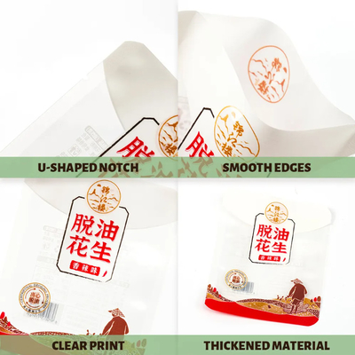Sacs d'emballage en plastique de qualité alimentaire imprimés sur mesure avec fenêtre transparente