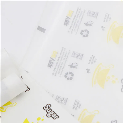 Vente en gros d'emballages alimentaires en plastique personnalisés Film laminé en rouleau Sac de papier sucre Film d'emballage automatique à vendre