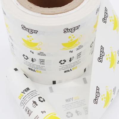 Vente en gros d'emballages alimentaires en plastique personnalisés Film laminé en rouleau Sac de papier sucre Film d'emballage automatique à vendre