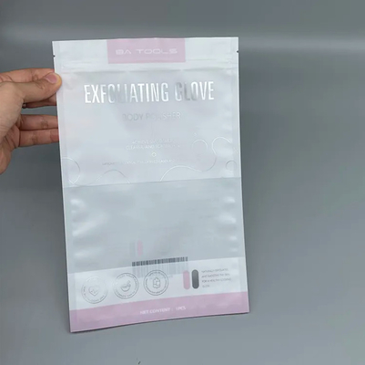 Gants transparents épaissis Emballage Sac à fermeture à glissière gelé Pour les gants Cosmétiques Sac à glissière en plastique Mylar Three Side Seal