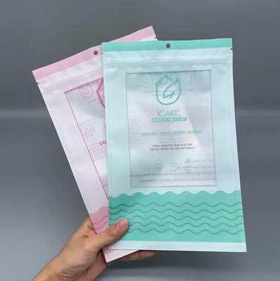 Gants transparents épaissis Emballage Sac à fermeture à glissière gelé Pour les gants Cosmétiques Sac à glissière en plastique Mylar Three Side Seal