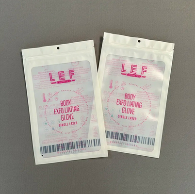 Gants transparents épaissis Emballage Sac à fermeture à glissière gelé Pour les gants Cosmétiques Sac à glissière en plastique Mylar Three Side Seal