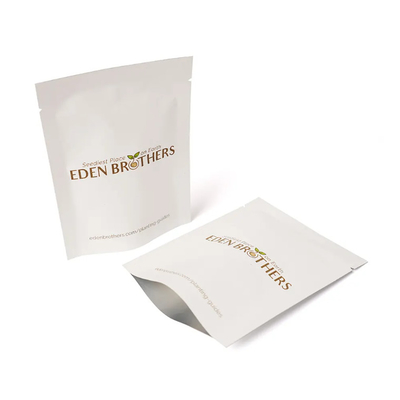 Gros de haute qualité sur mesure imprimé 3 côtés étiquette sac plat personnalisé Kraft blanc sac plat en vente