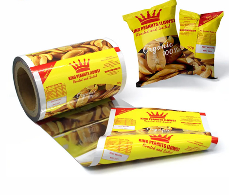 Vente en gros de chips imprimées de qualité alimentaire sacs d'emballage rouleaux stratifiés PET sacs en plastique rouleau Mylar film d'emballage en aluminium