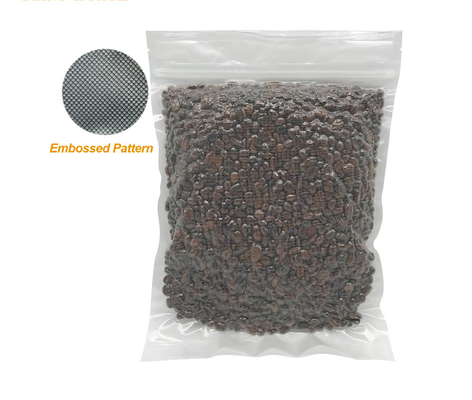 Fabrique OEM stockage alimentaire sur mesure double fermeture à glissière en nylon en relief sac d'étanchéité sous vide