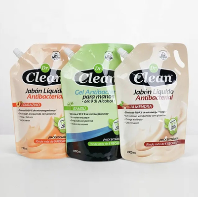 Emballage personnalisé de grande capacité pour le détergent liquide sac debout avec poches en plastique à bec d'angle