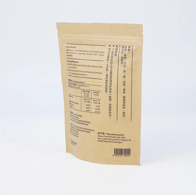 En aluminium, fermeture à glissière, haut, poche debout avec étanchéité thermique, papier kraft, PET, PE, plastique pour emballage alimentaire