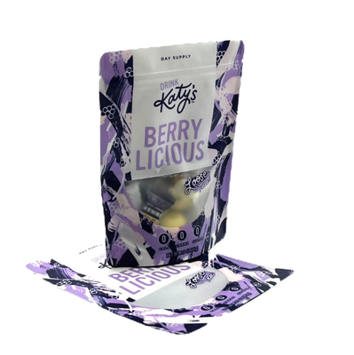 PET recyclable Mylar Ziplock Stand Up Pouch Bag Herbal Green Leaves Loose Black Coffee Doypack Sachet Matcha Sac de thé stockage