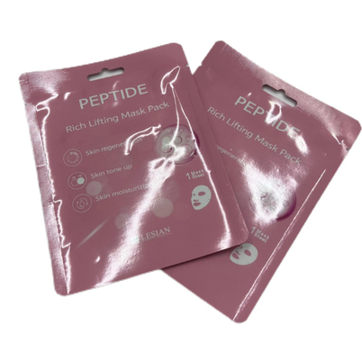 Cosmétiques personnalisés de haute qualité Sac de masque facial Stand-Up Three Side Seal Easy Tear Pure Aluminium Foil Séchage thermique