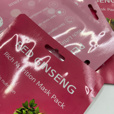 Cosmétiques personnalisés de haute qualité Sac de masque facial Stand-Up Three Side Seal Easy Tear Pure Aluminium Foil Séchage thermique