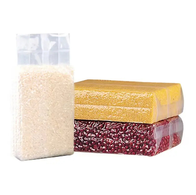 Sacs d'emballage en plastique de nylon transparent bon marché avec étanchéité de coussinet latérale solide 1 kg/100 kg Sacs d'emballage sous vide pour les aliments à base de riz