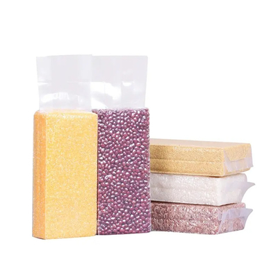 Sacs d'emballage en plastique de nylon transparent bon marché avec étanchéité de coussinet latérale solide 1 kg/100 kg Sacs d'emballage sous vide pour les aliments à base de riz