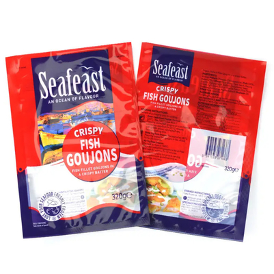 Imprimé sur mesure sous vide poisson poulet aliments surgelés Emballage de 3 côtés Seal Sacs en plastique avec logos