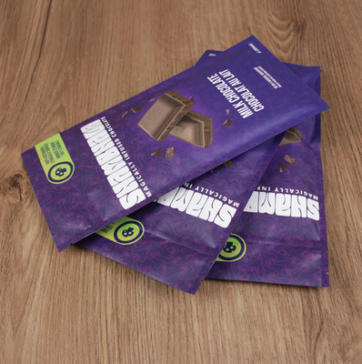 Sacs à glissière de qualité alimentaire imprimés sur mesure 3 côtés scellés sacs à fermeture à glissière réutilisables en papier d'aluminium Mylar sacs pour chocolat
