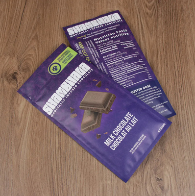 Sacs à glissière de qualité alimentaire imprimés sur mesure 3 côtés scellés sacs à fermeture à glissière réutilisables en papier d'aluminium Mylar sacs pour chocolat
