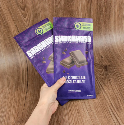 Sacs à glissière de qualité alimentaire imprimés sur mesure 3 côtés scellés sacs à fermeture à glissière réutilisables en papier d'aluminium Mylar sacs pour chocolat