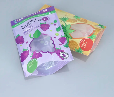 Sacs d'emballage en plastique à fermeture à glissière à fermeture verticale avec fenêtre transparente pour le démaquillage du corps et l'emballage des sels de bain