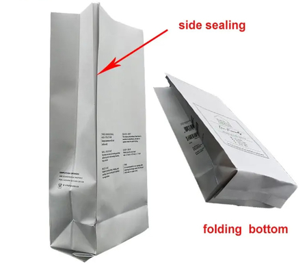 En papier d'aluminium imprimé sur mesure Fermeture à glissière réutilisable, soupape à sens unique, coussin de côté durable, sacs d'emballage en plastique pour les aliments
