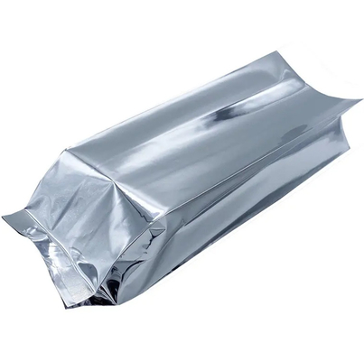 Foil d'aluminium argenté brillant étanché à la chaleur rétro-étanche à l'arrière coussin d'emballage d'alimentation sac sous vide de nourriture thé tasses de grains de café