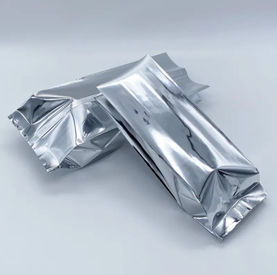 Foil d'aluminium argenté brillant étanché à la chaleur rétro-étanche à l'arrière coussin d'emballage d'alimentation sac sous vide de nourriture thé tasses de grains de café